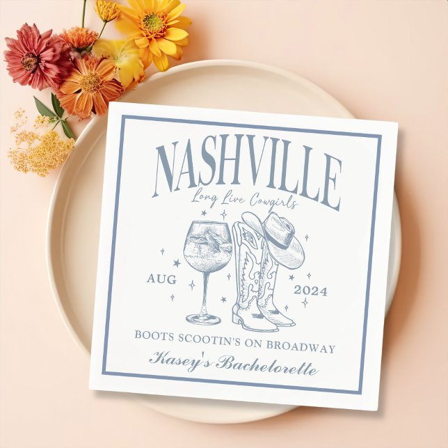 Custom Nashville Bachelorette Rodeo Cocktail Napkin (Creator Uploaded)