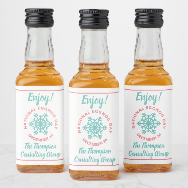 Custom National Eggnog Day Celebration December 24 Liquor Bottle Label (Bottles)