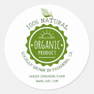 Custom Natural Organic Green Eco Product Classic Round Sticker