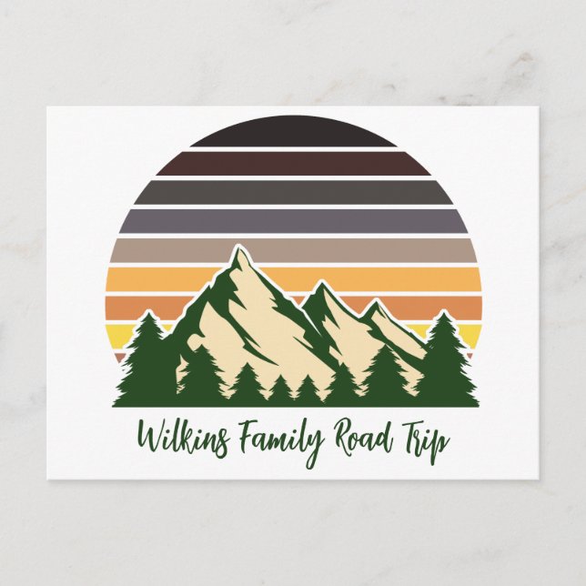 Custom Nature Family Vacation Green Forest Postcard (Front)