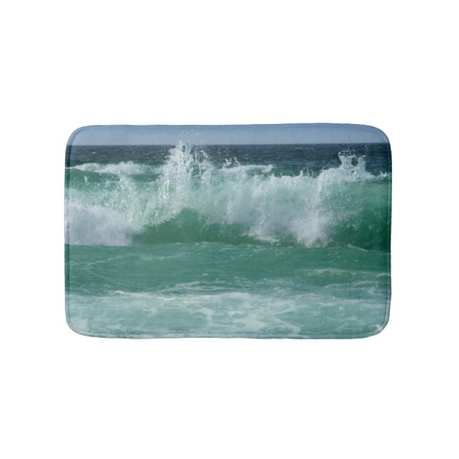 Custom Nature Seascape Beach Waves Template Small Bath Mat (Front)