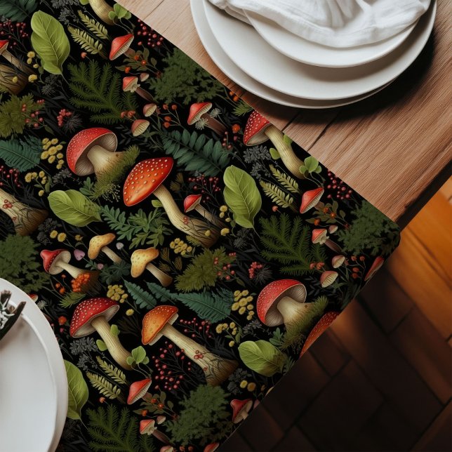 Custom Nature Table Runner Mushrooms & Ferns (Custom Nature Table Runner Mushrooms & Ferns)