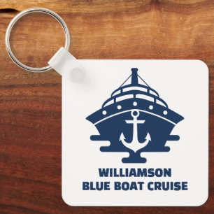 Custom Nautical Anchor Boat Captain Keychain