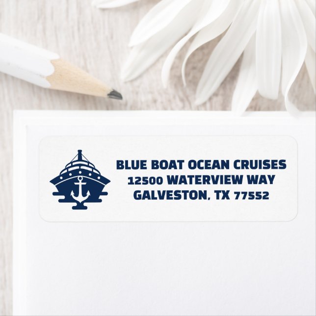 Custom Nautical Anchor Boat Captain Return Address (Insitu)