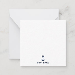 Custom Nautical Anchor Boat Name Captain Card