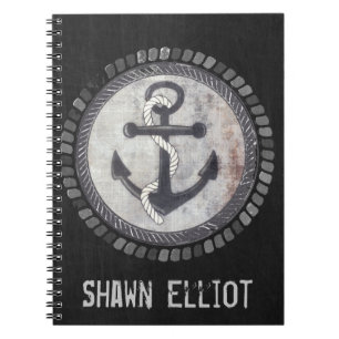 Custom Nautical Anchor Chalkboard Photo Notebook