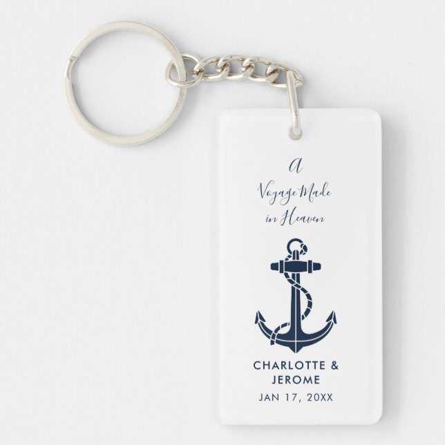 Custom Nautical Anchor Wedding Swag Keychain (Front)