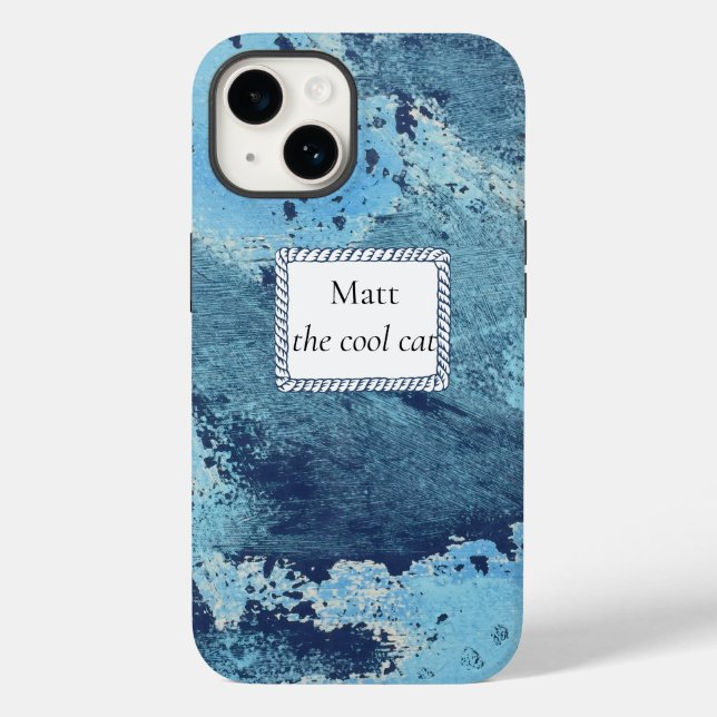 Custom Nautical Blue Art Canvas Phone Case (Back)