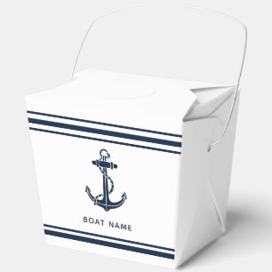 Custom Nautical Boat Anchor and Name Favor Box