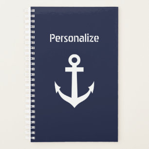 Custom  nautical boat anchor spiral planner