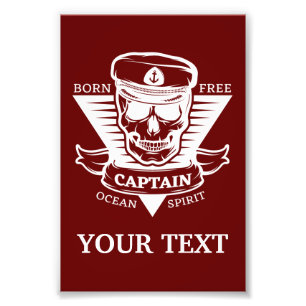 Custom Nautical Boat Captain Name Photo Print