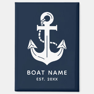 Custom Nautical Boat Name Anchor Magnet