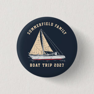 Custom Nautical Matching Family Boat Trip 1 Inch Round Button