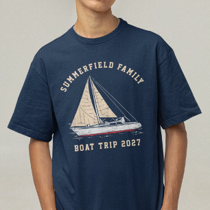 Custom Nautical Matching Family Boat Trip Boys T-Shirt