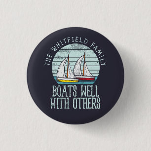 Custom Nautical Matching Family Boating Adventure 1 Inch Round Button