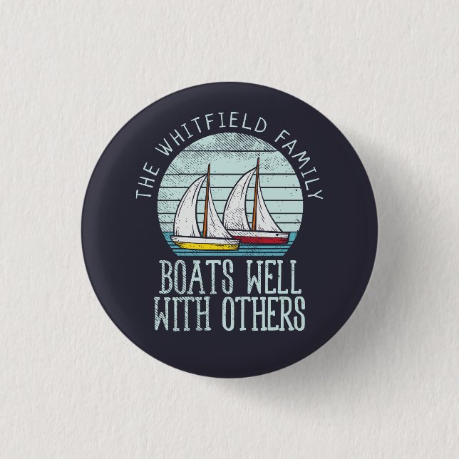 Custom Nautical Matching Family Boating Adventure 1 Inch Round Button (Front)