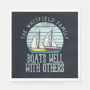 Custom Nautical Matching Family Boating Adventure Napkin