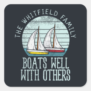 Custom Nautical Matching Family Boating Adventure Square Sticker