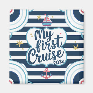 Custom nautical my first cruise magnet