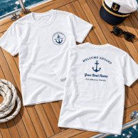 Custom Nautical Navy Blue Captain and Boat Name