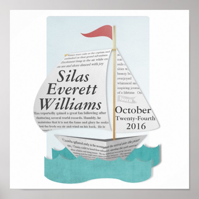 Custom Nautical Sail Boat Poster (Front)