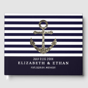 Custom Nautical Sailing Themed Wedding Guest Book