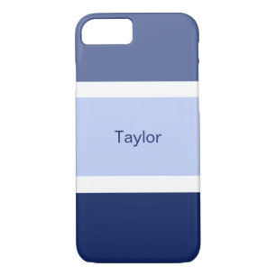 Custom Nautical Stripes Blue and White Case-Mate iPhone Case