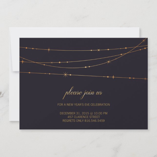 Custom Navy Birthday/New Year Party Invitation (Front)