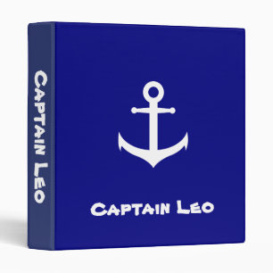 Custom Navy Blue and White with Anchor Binder