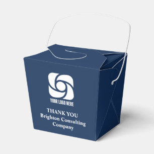 Custom Navy Blue Company Logo Business Fortune Favor Box