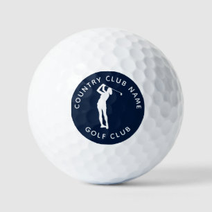Custom Navy Blue Country Club Team Swag Golf Balls