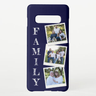 Custom Navy Blue Family Photo Instant Photo Samsung Galaxy Case