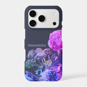 Custom Navy Blue Floral Watercolor Purple Pink 