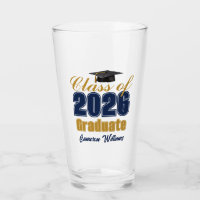 Custom Navy Blue Gold Class of 2026 Graduation
