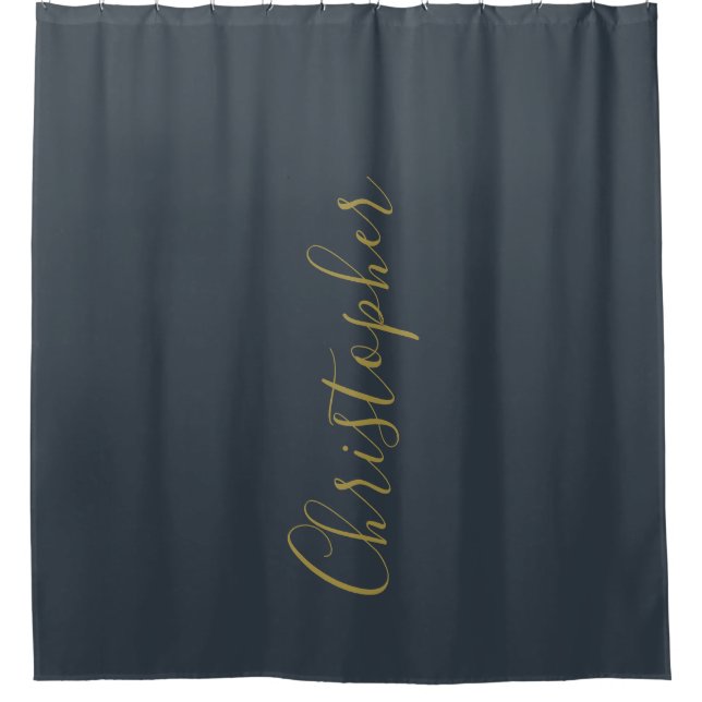 Custom Navy Blue Gold Script Name Minimalist Men  (Front)