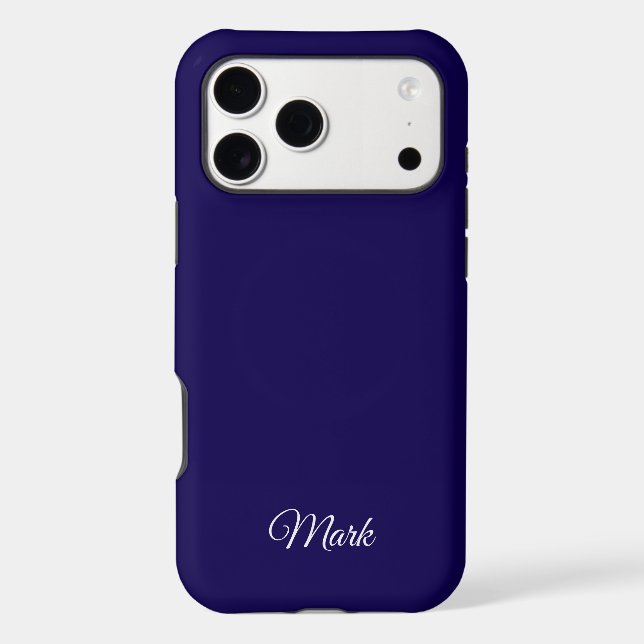 Custom Navy Blue Phone Case – Personalized Name De (Back)