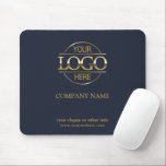 Custom Navy Blue Promotional Company Business Logo Mouse Pad<br><div class="desc">Elegant Modern Custom Navy Blue and Gold Promotional Company Business Logo Mouse Pad . Perfect for corporate marketing and small business branding, this minimalist design offers a sleek look that enhances your brand. Personalize it with your text and logo for effective promotional advertising. Ideal for professionals who want to keep...</div>