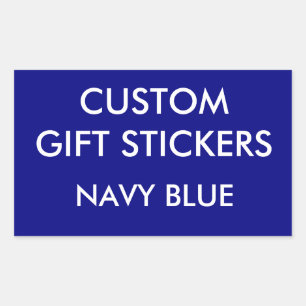 Custom NAVY BLUE RECTANGLE Gift Stickers Template