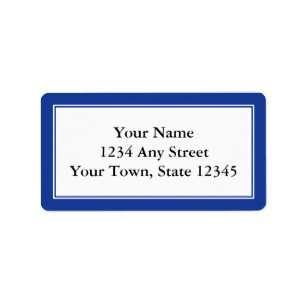 Custom Navy Blue & White Envelope Address Labels