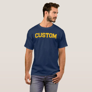 Custom Navy & Gold Men's University T-Shirt