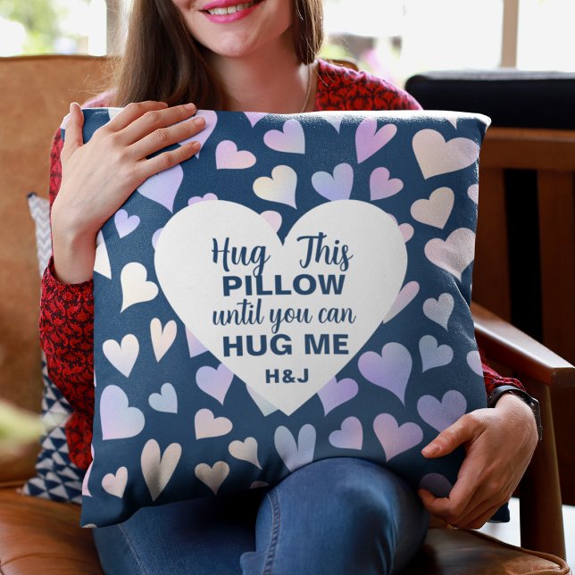 Custom Navy Hug This Pillow Until You Can Hug Me (Custom Navy Hug This Pillow Until You Can Hug Me
)