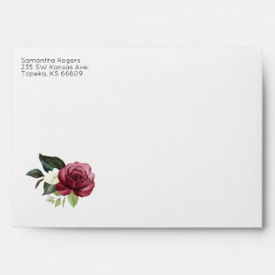 Custom Navy Maroon Floral  Envelope