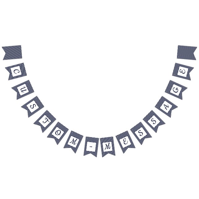 Custom Navy Striped Preppy Bunting Flags (All)
