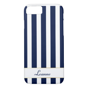 Custom Navy Stripes with Gold Accents Case-Mate iPhone Case
