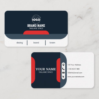 Custom navy & white Professional business Card