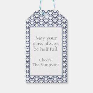 Custom Navy Wine Tags S/10