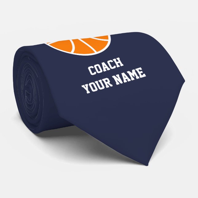 Custom neck tie gift for basketball coach (Rolled)