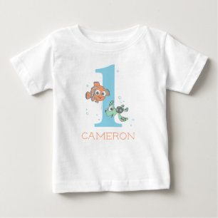 Custom Nemo & Squirt 1st Birthday Baby T-Shirt