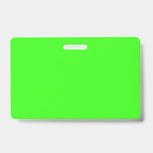 Custom Neon Green Badge – Bold ID Tag (Front)