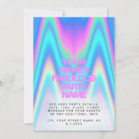 Custom Neon Holographic Iridescent Y2K Party